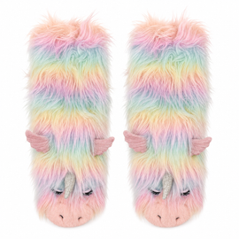 Calcetines con pantuflas de unicornio funky