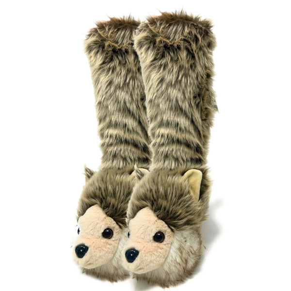 Wolf Pack Plush Grip Slipper Socks for Womens | Oooh Yeah! Socks