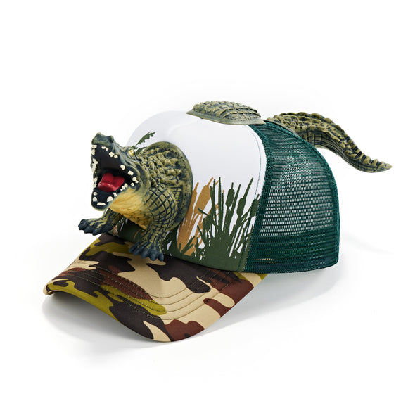 3d pop alligator trucker hat