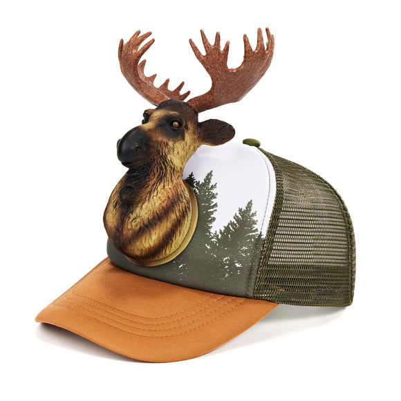 Moose Trucker Hat | Unisex Adjustable Mesh Back Cap