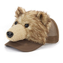 plush brown bear mesh back trucker cap hat