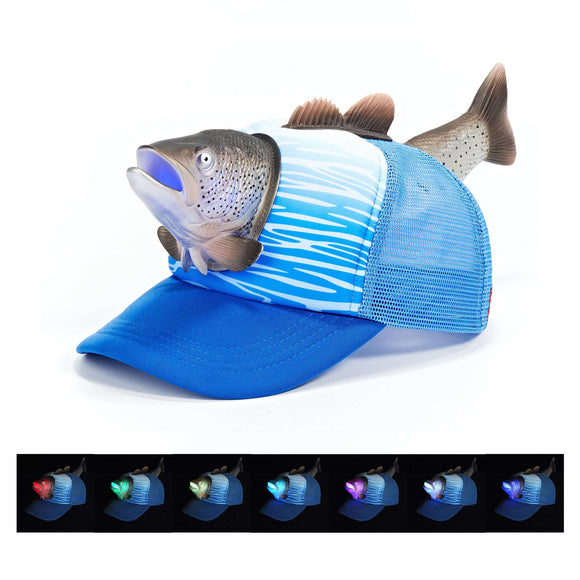 salmon funny hat with 7 colors light up