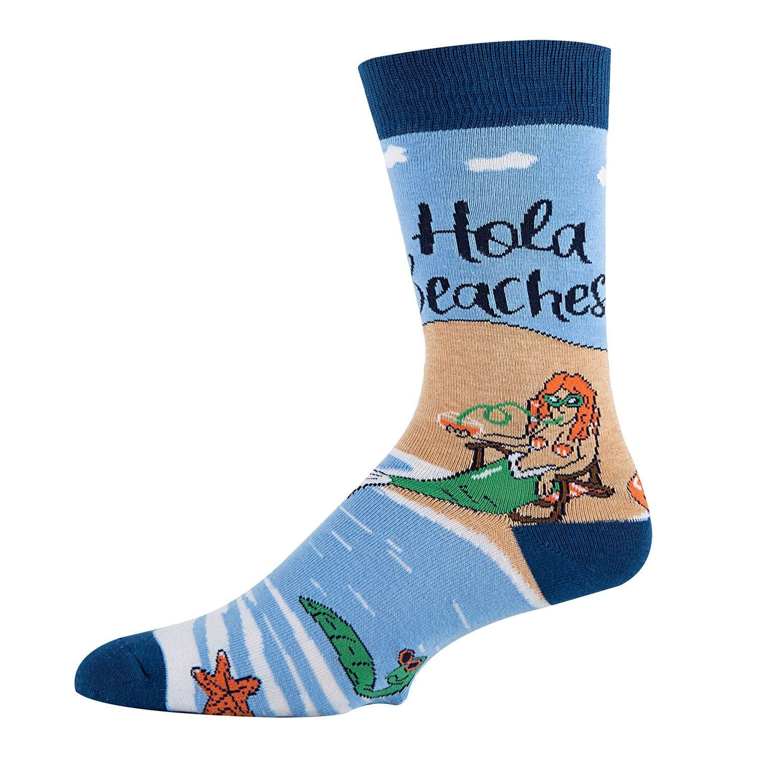 Hola Beaches Socks | Novelty Crew Socks For Mens | Oooh Yeah! Socks