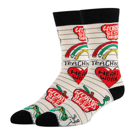 Heart Work Socks | Novelty Crew Socks For Mens