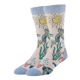 Turtle Breeze Socks | Funny Crew Socks for Men