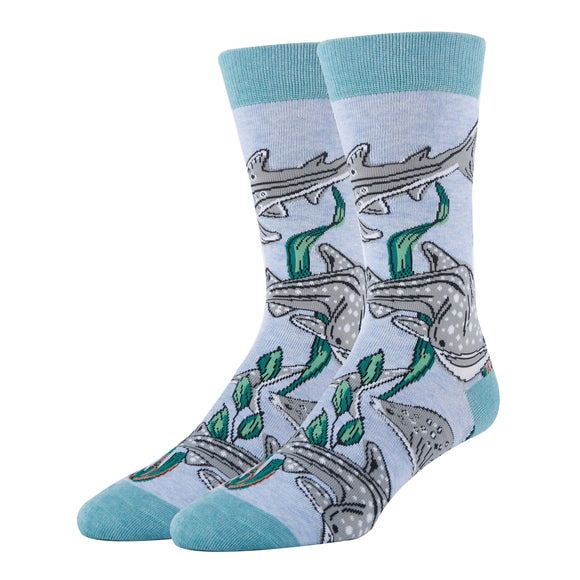 Whale Shark Socks | Funny Crew Socks for Men