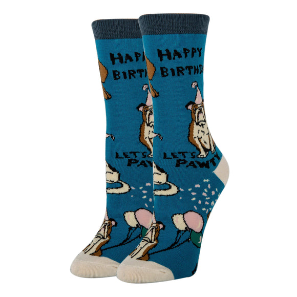 Happy Pawty-Womens Crew Socks 