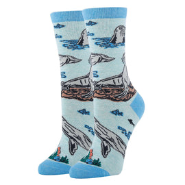 Sea Lion Socks | Funny Crew Socks for Women