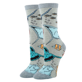 Stingray Socks | Funny Crew Socks for Women