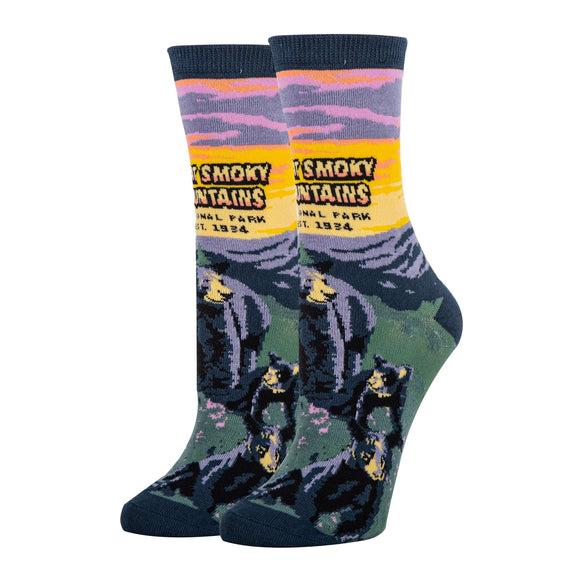 The Great Smoky Mts Socks | Funny Crew Socks for Women
