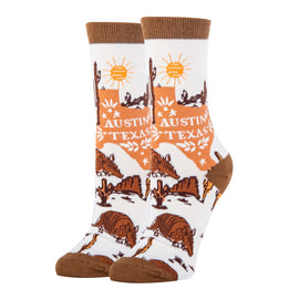 Austin Night Socks| Funny Crew Socks for Women