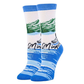 Minnesota View Socks| Funny Crew Socks for Women