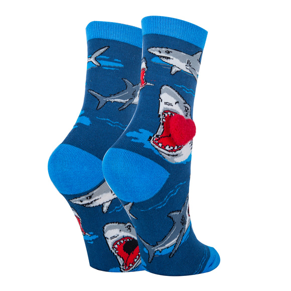 Shark Love - Women's 3D Pop Crew Socks