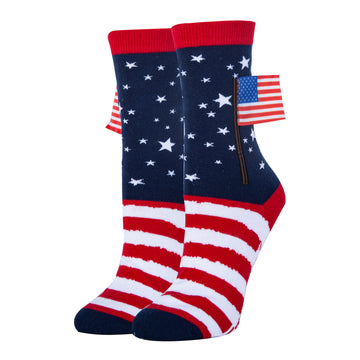 Liberty and Happiness - Women's 3D Pop Crew Socks