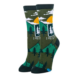 Pee Outside Socks| Funny Crew Socks for Women