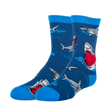 Shark Love - Kids' 3D Pop Crew Socks
