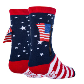 Liberty and Happiness - Kids' 3D Pop Crew Socks - 0
