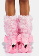 Flamingo Time Plush Slipper Socks-2