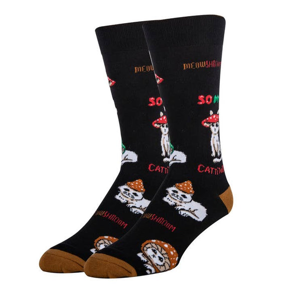 Cattitude Socks | Funny Crew Socks for Men