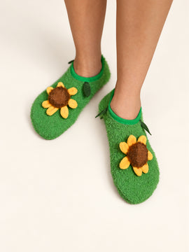 Sun Flower Fuzzy Socks