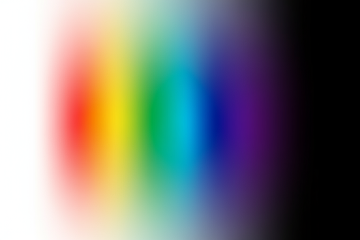 Full color spectrum gradient with pure white on the left and pure black on the right