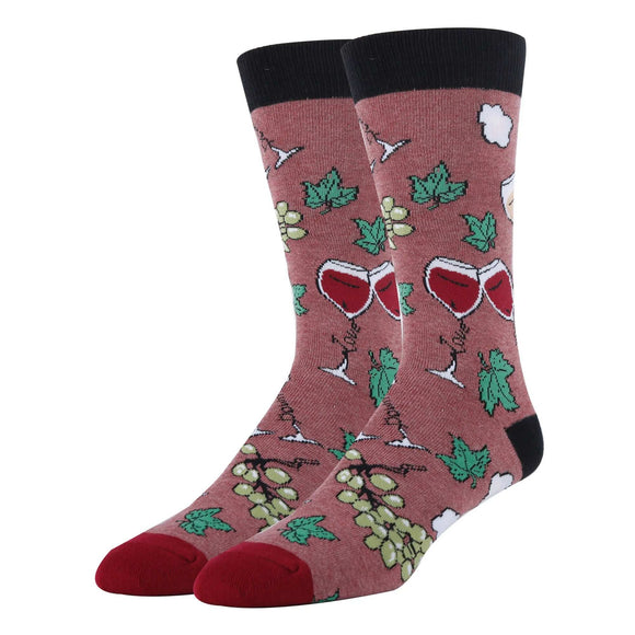 Cloud Wine Socks | Funny Crew Socks for Men