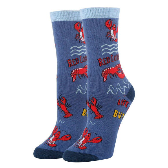 Red Lobstah Socks | Funny Crew Socks for Women
