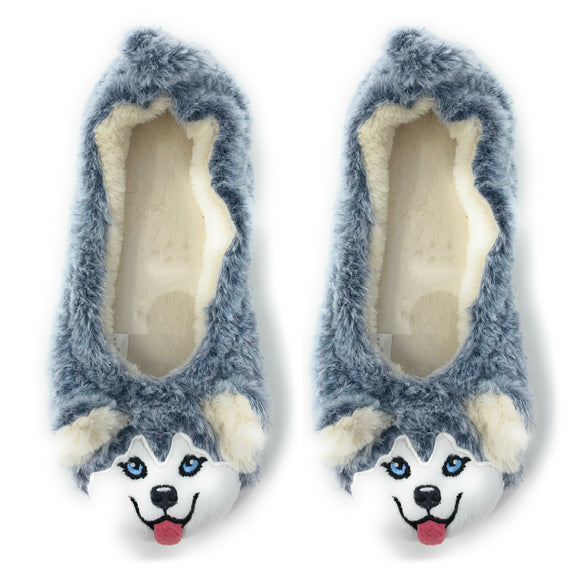 Husky Plush Slippers for Women | House Shoes