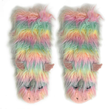 Funky Unicorn Sherpa Slipper Socks for Women
