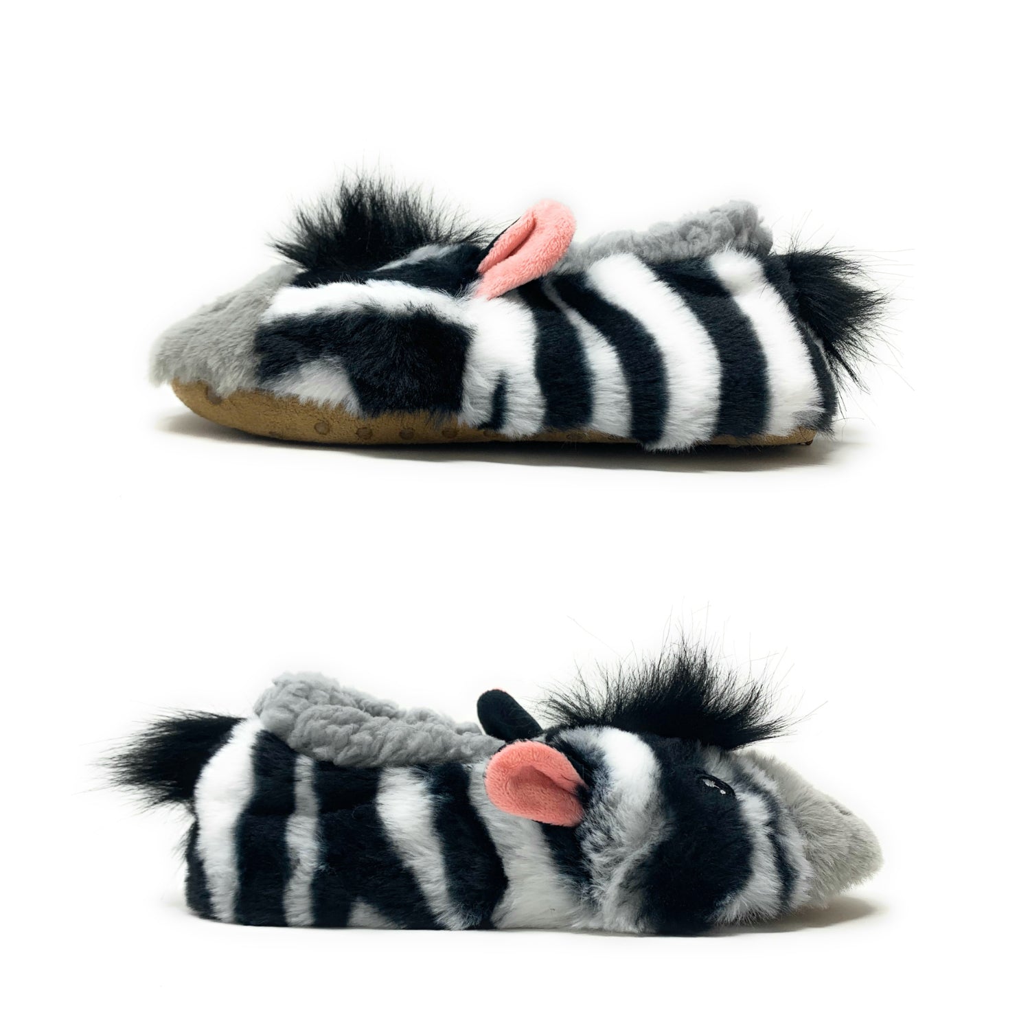⭐️新品⭐️  SLIPPER サンダル ゼブラ柄 アニマル スタッズ ZZ Zebra Sherpa Slippers for Kids | Oooh Yeah! Socks