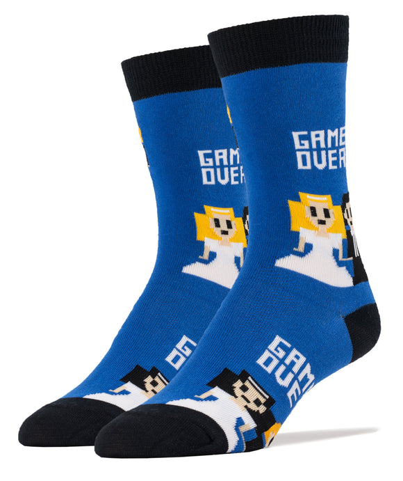 Game Over Socks | Novelty Crew Socks For Men