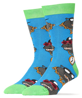 Hip Hop Potamus Socks | Funny Crew Socks For Men