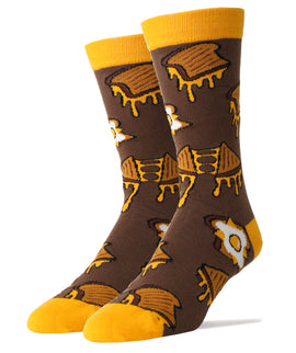 Grilled Cheez Socks | Food Crew Socks for Men