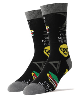 Talk Nerdy Socks | Funny Crew Socks For Men