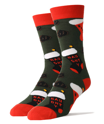 Naughty Or Nice Socks | Novelty Crew Socks For Men