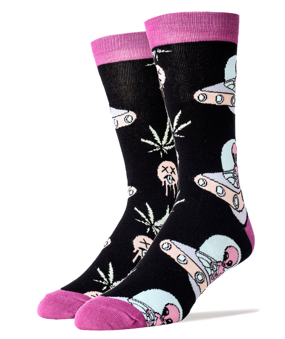 Spaced Out Socks | Novelty Crew Socks For Men