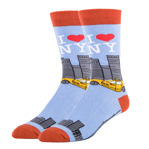 I Love NY Socks | Novelty Crew Socks For Men