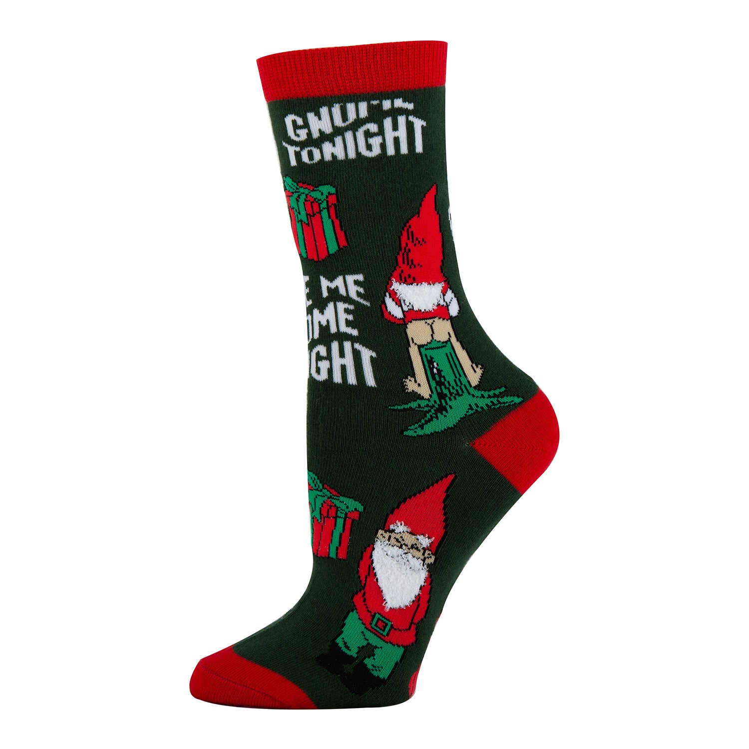 Gnome Sayin Socks | Novelty Christmas Crew Socks For Women | Oooh