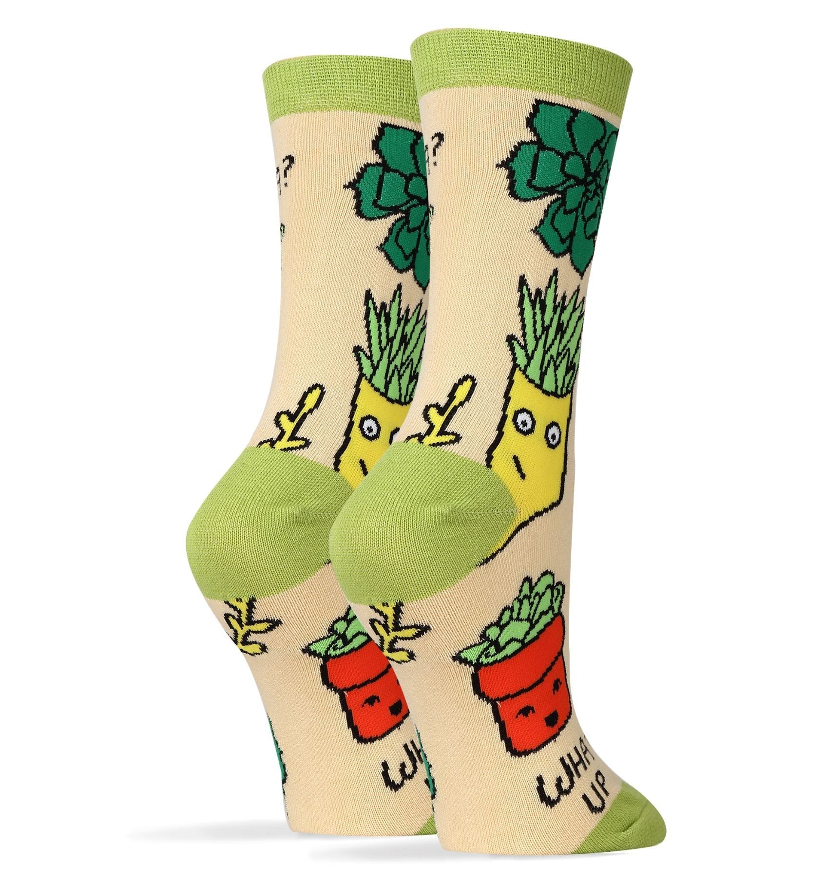 succulent socks What Up Succa Socks | Novelty Crew Socks For Women