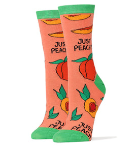 Just Peachy Socks | Novelty Crew Socks For Women