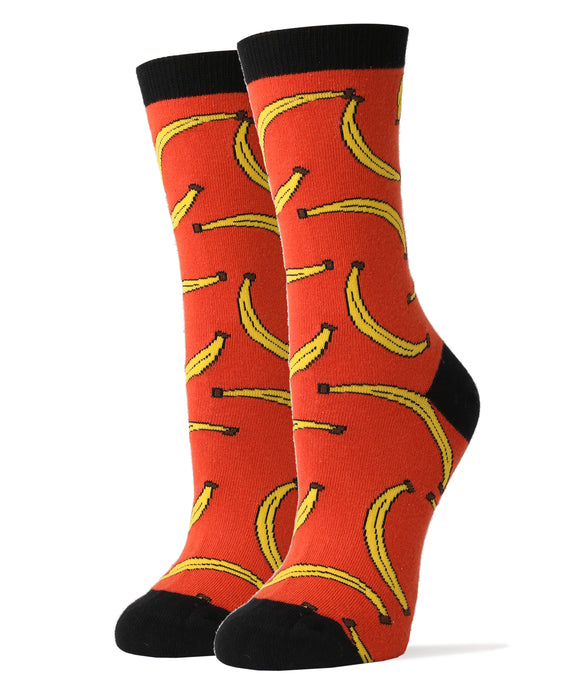 Going Bananas Socks | Novelty Crew Socks For Women