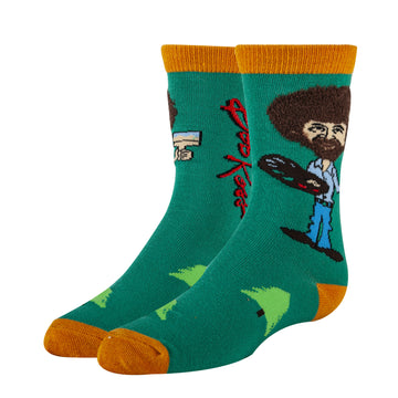 True Bob Ross Socks | Novelty Crew Socks for Kids